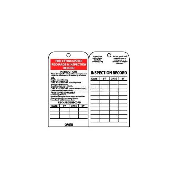 Nmc NMC RPT26 Tags, Fire Extinguisher Recharge And Inspection Record, 6